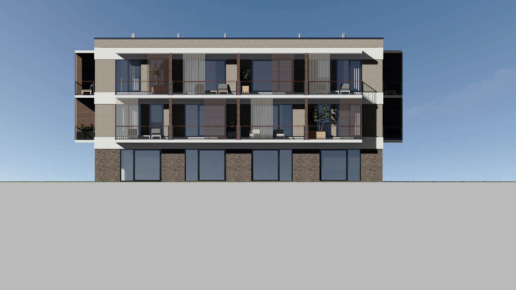 Bytový dům BD EcoFLEX — energeticky úsporný bytový dům, pohled 04