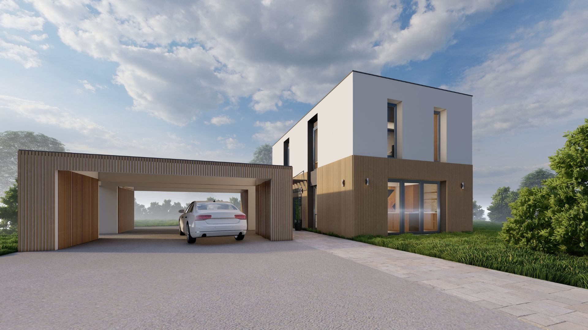 Řadový dům RD ModulFLEX — modulární řadový dům, pohled 05