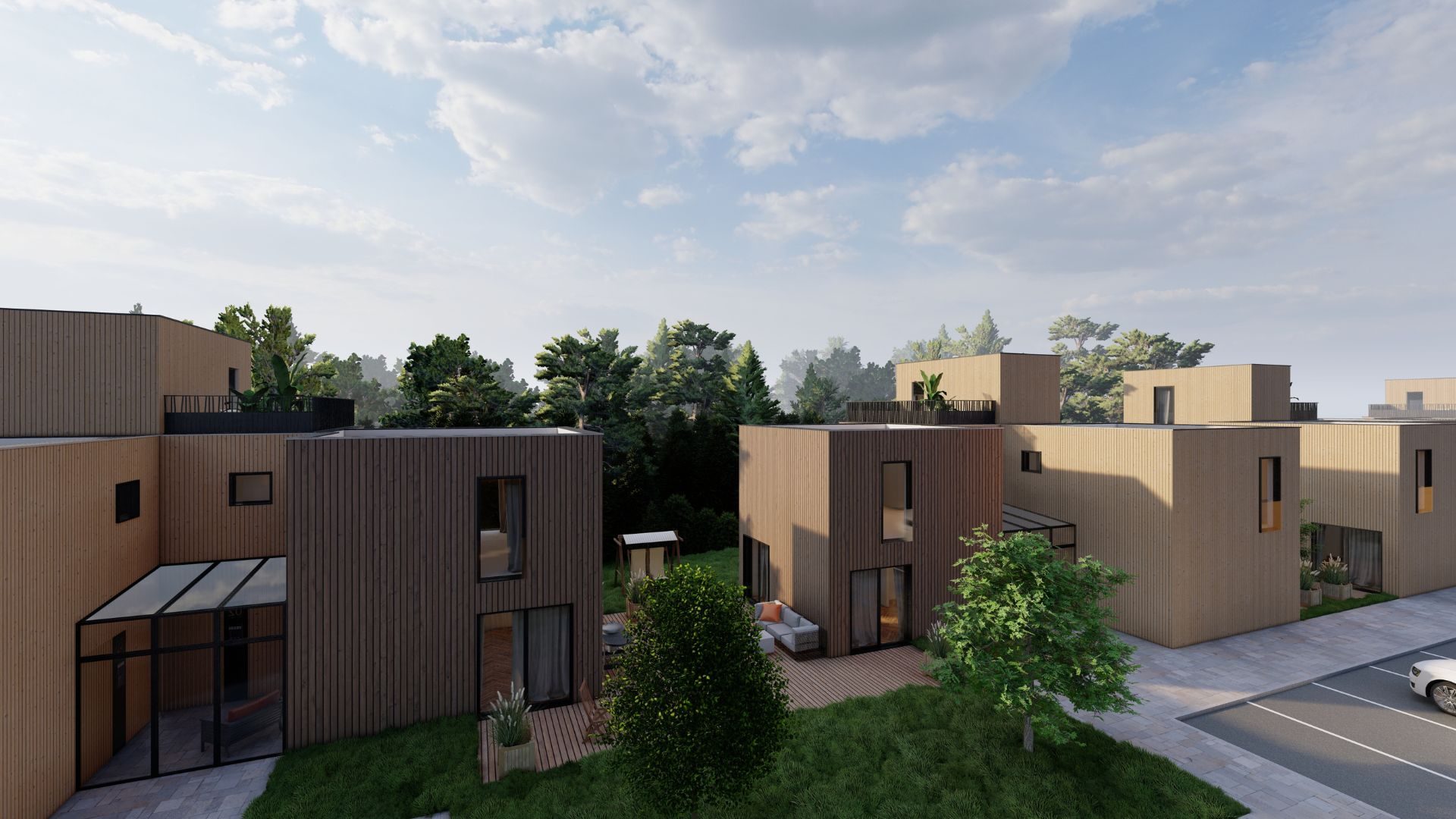 Řadový dům RD TrioFLEX — trojdomek, pohled 05